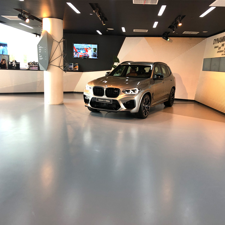 上海宝马展览中心，弹性聚氨酯+聚氨酯超耐磨罩面